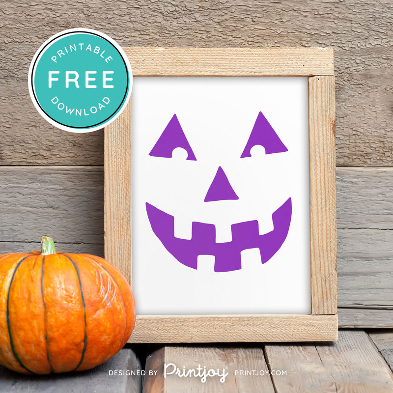 Free Printable Jack O Lantern Pumpkin Face Halloween Wall Art Decor Download - Printjoy