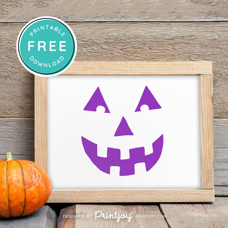 Free Printable Jack O Lantern Pumpkin Face Halloween Wall Art Decor Download - Printjoy