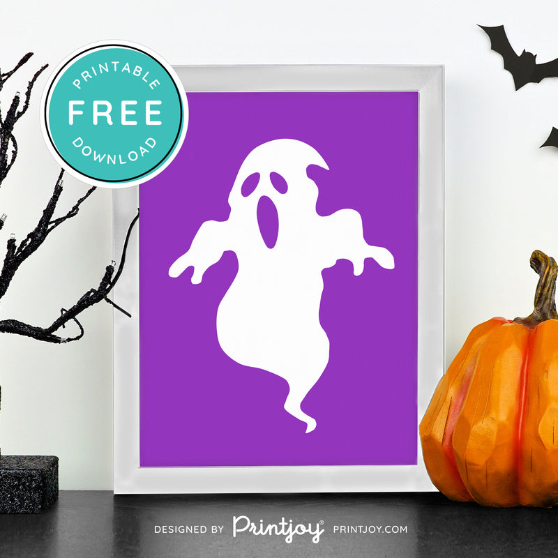 Free Printable Spooky Ghost Halloween Wall Art Decor Download - Printjoy