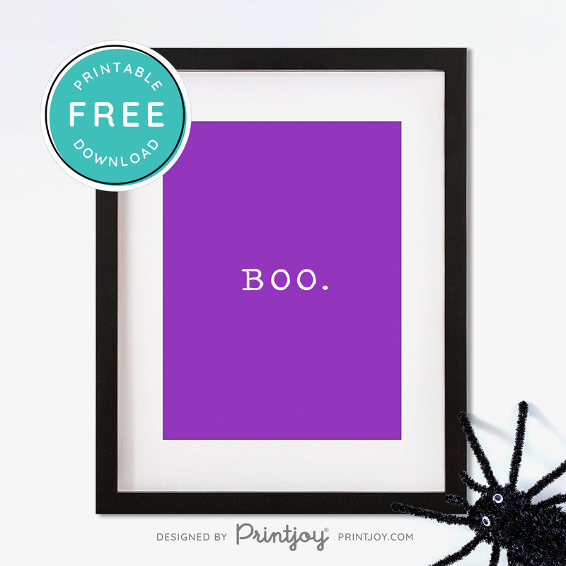 Free Printable Mini Boo Halloween Wall Art Decor Download - Printjoy