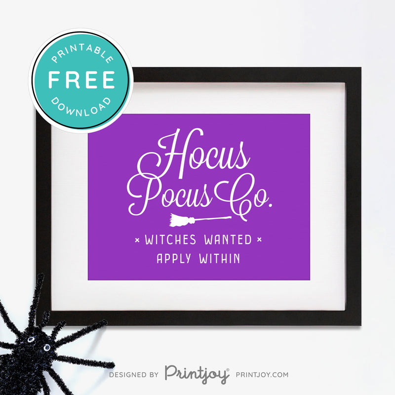 Free Printable Hocus Pocus Co Witches Wanted Apply Within Halloween Wall Art Decor Download - Printjoy