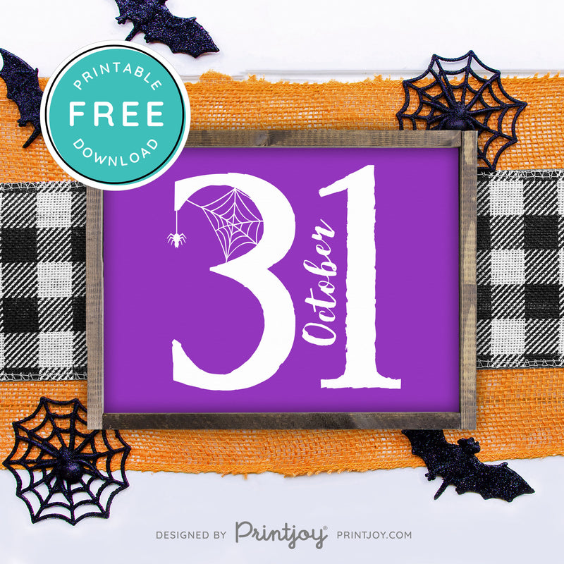 Free Printable October 31 Halloween Wall Art Decor Download - Printjoy