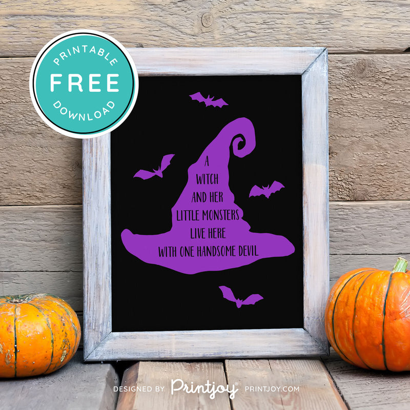 Free Printable Fun Family Halloween Wall Art Decor Download - Printjoy