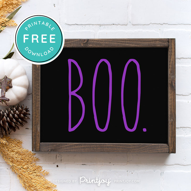 Free Printable Boo Modern Farmhouse Halloween Wall Art Decor Download - Printjoy