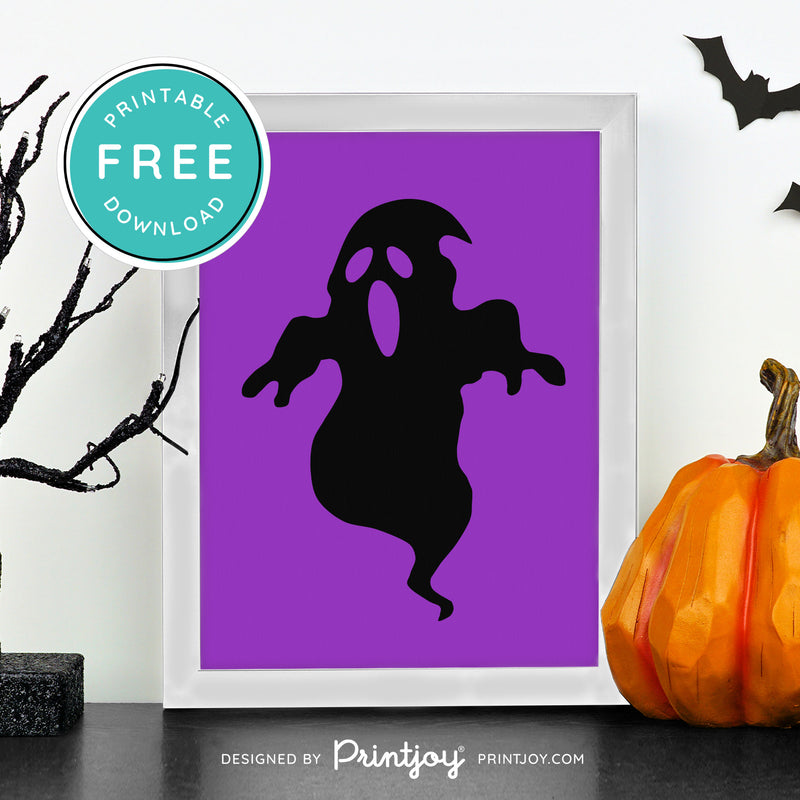 Free Printable Spooky Ghost Halloween Wall Art Decor Download - Printjoy