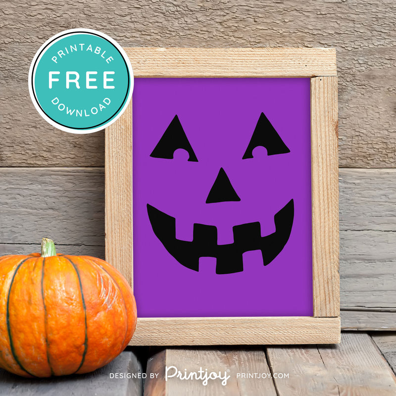 Free Printable Jack O Lantern Pumpkin Face Halloween Wall Art Decor Download - Printjoy