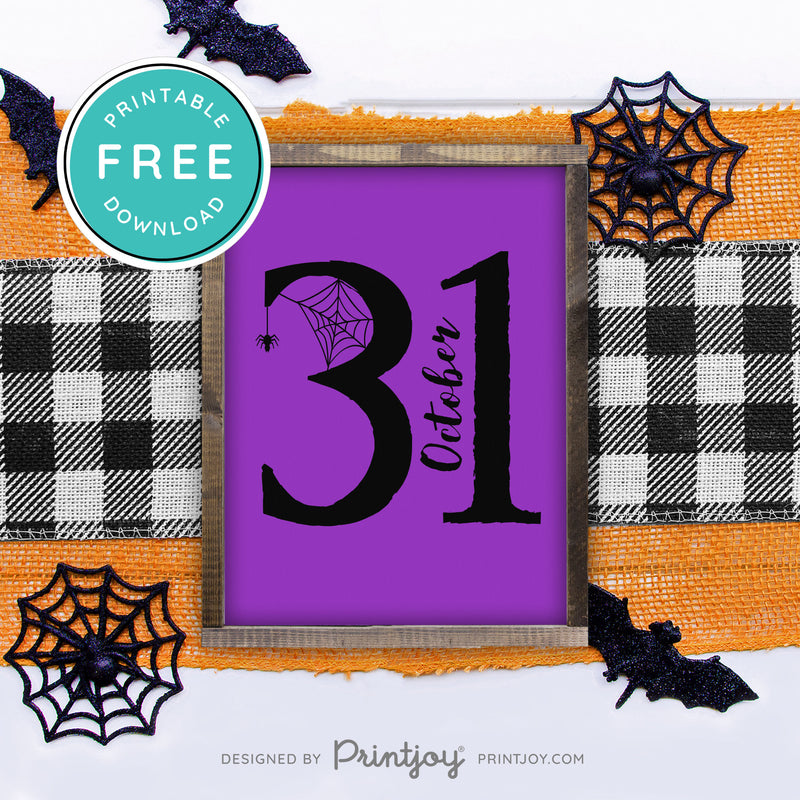 Free Printable October 31 Halloween Wall Art Decor Download - Printjoy