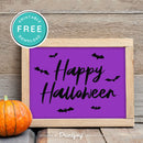 Free Printable Happy Halloween Bats Wall Art Decor Download - Printjoy