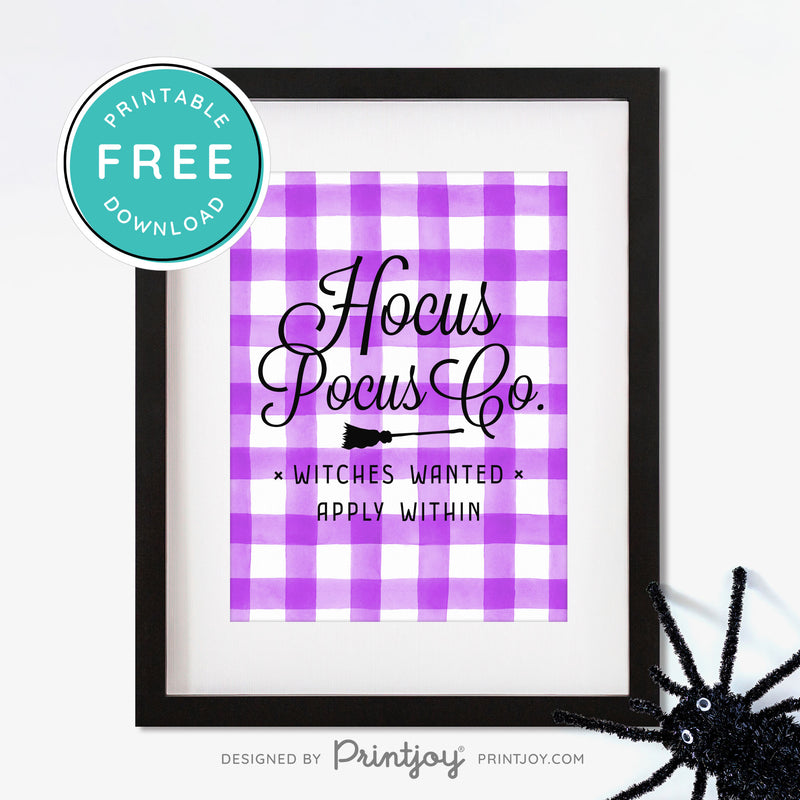 Free Printable Hocus Pocus Co Witches Wanted Apply Within Halloween Wall Art Decor Download - Printjoy