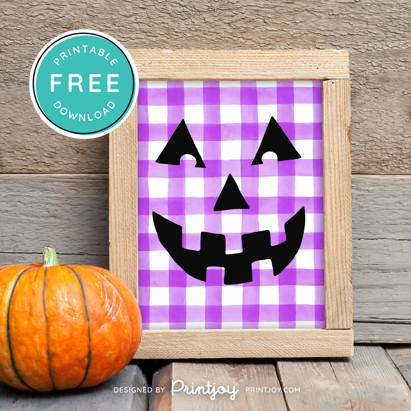 Free Printable Jack O Lantern Pumpkin Face Halloween Wall Art Decor Download - Printjoy