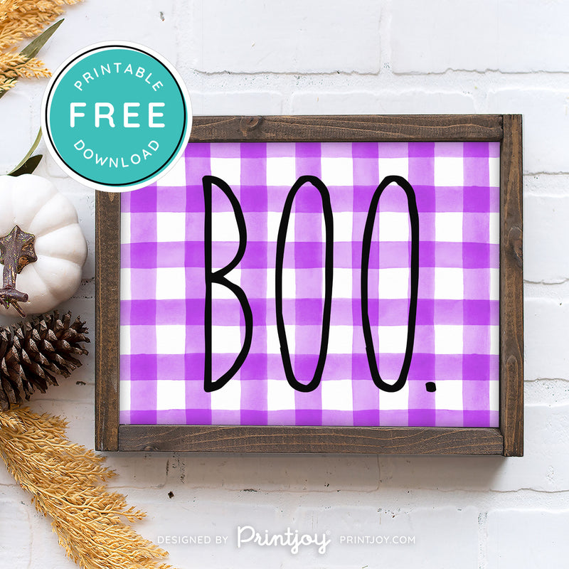 Free Printable Boo Modern Farmhouse Halloween Wall Art Decor Download - Printjoy