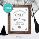 Free Printable Broom Parking Only All Others Will Be Toad Halloween Wall Art Decor Download - Printjoy