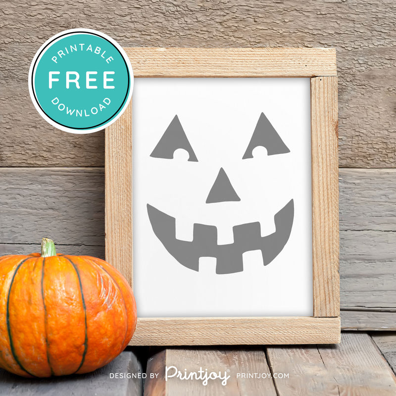 Free Printable Jack O Lantern Pumpkin Face Halloween Wall Art Decor Download - Printjoy