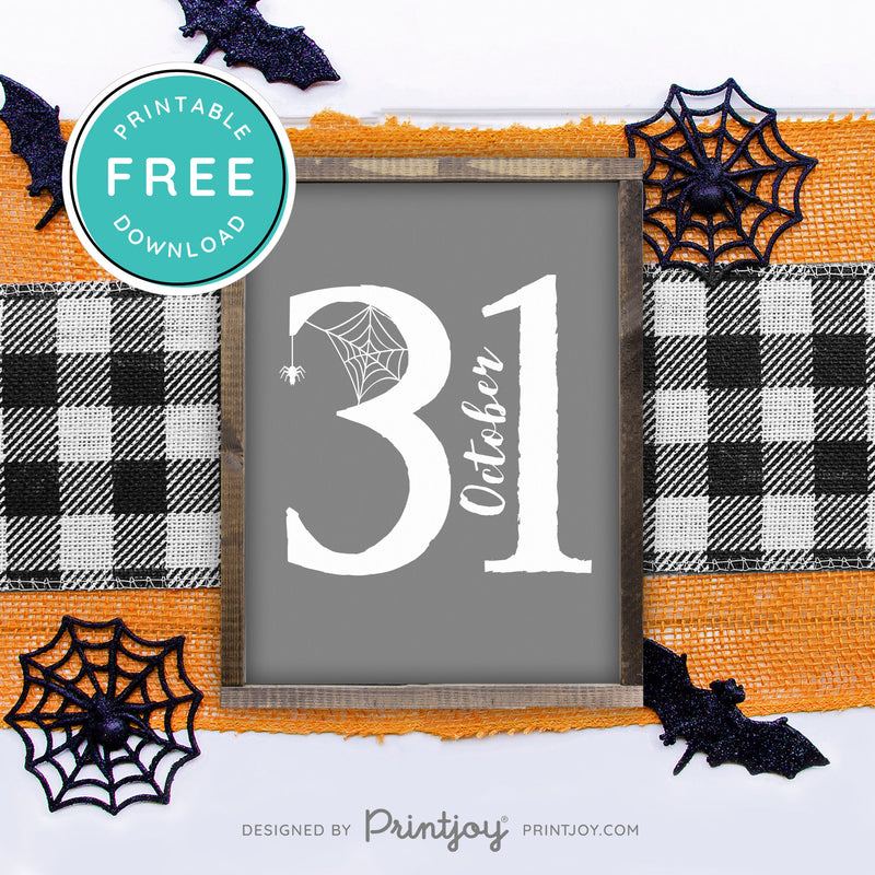 Free Printable October 31 Halloween Wall Art Decor Download - Printjoy