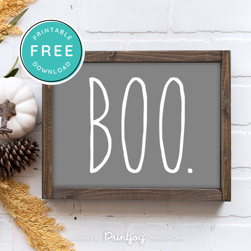 Free Printable Boo Modern Farmhouse Halloween Wall Art Decor Download - Printjoy