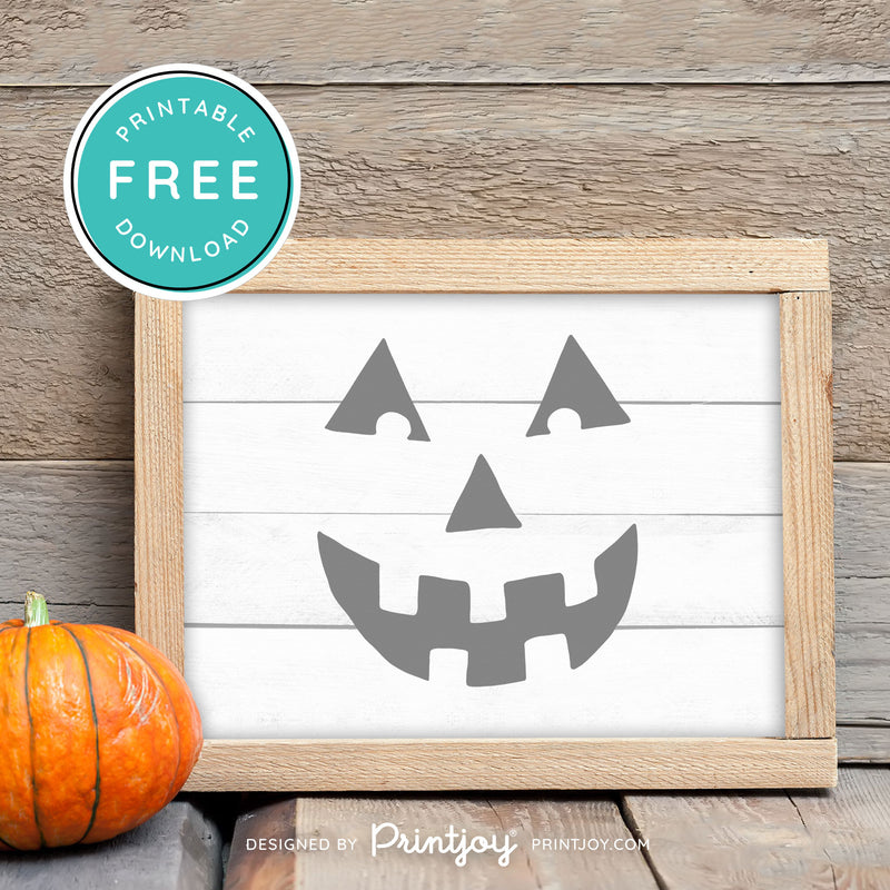 Free Printable Jack O Lantern Pumpkin Face Halloween Wall Art Decor Download - Printjoy