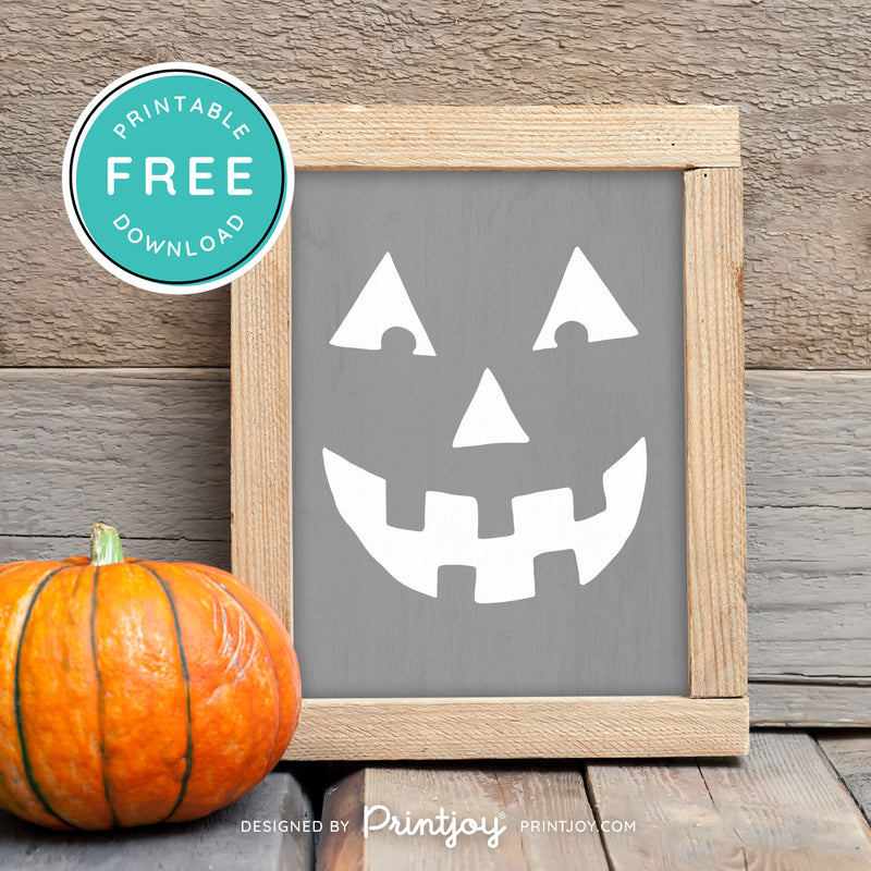 Free Printable Jack O Lantern Pumpkin Face Halloween Wall Art Decor Download - Printjoy