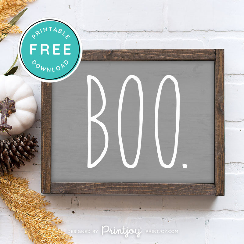 Free Printable Boo Modern Farmhouse Halloween Wall Art Decor Download - Printjoy