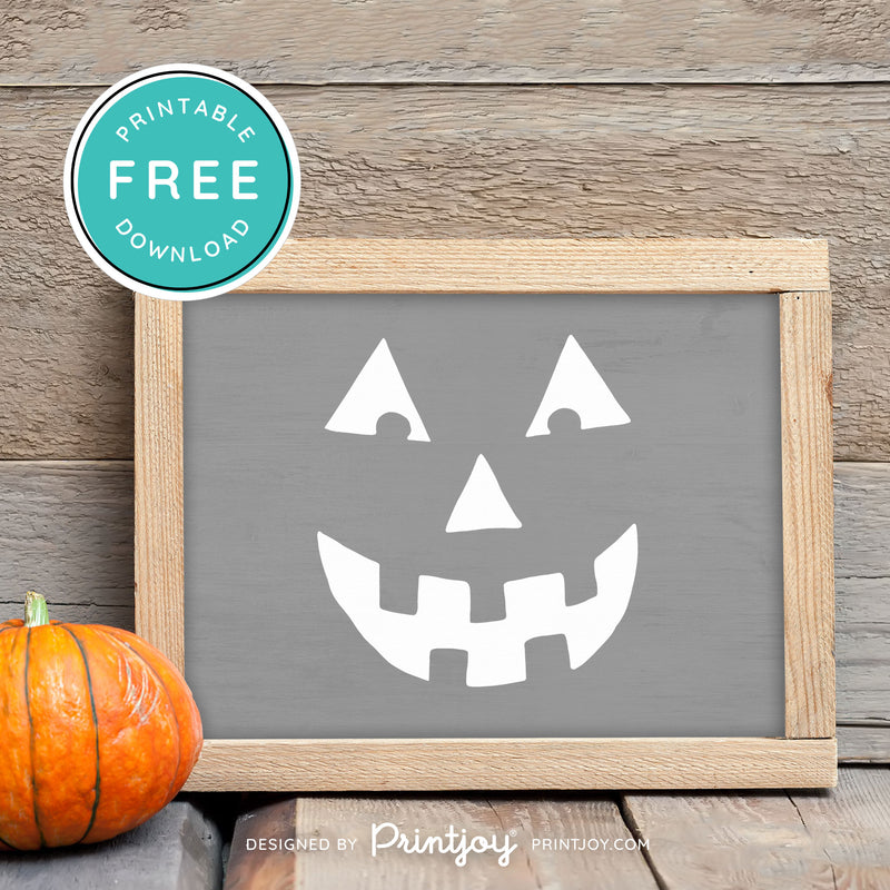 Free Printable Jack O Lantern Pumpkin Face Halloween Wall Art Decor Download - Printjoy