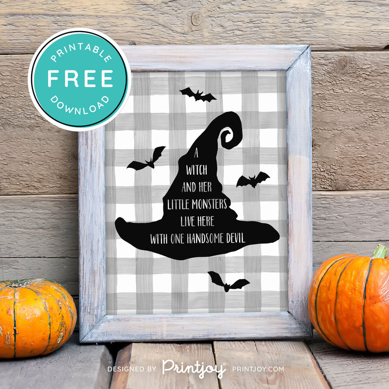 Free Printable Fun Family Halloween Wall Art Decor Download - Printjoy