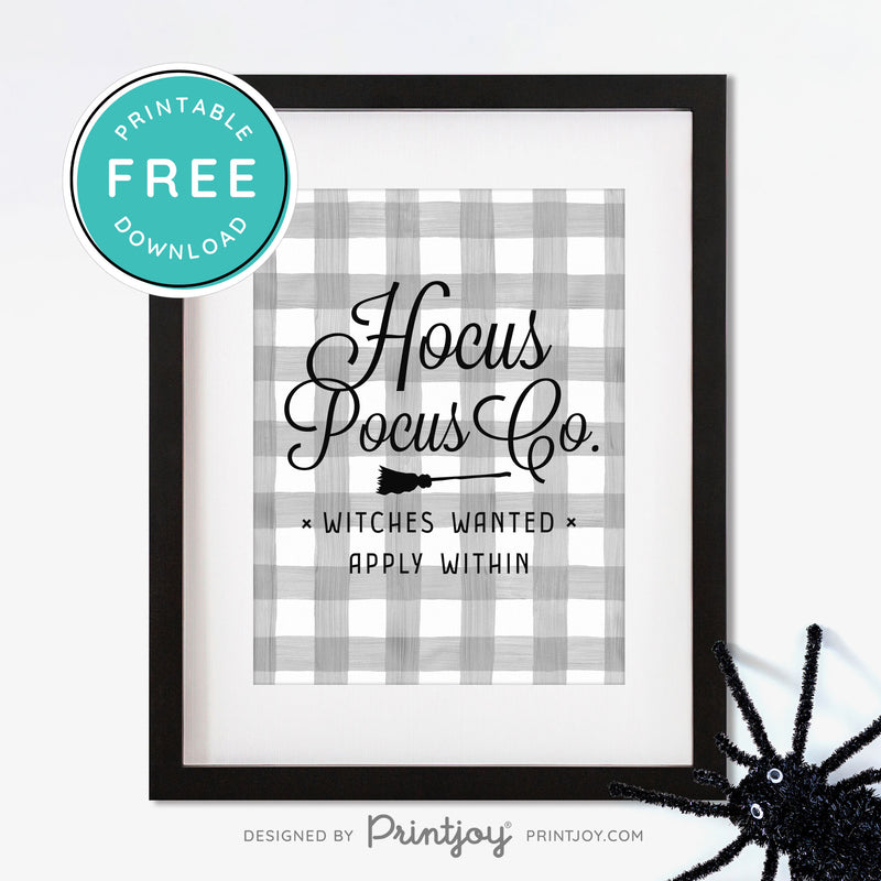 Free Printable Hocus Pocus Co Witches Wanted Apply Within Halloween Wall Art Decor Download - Printjoy