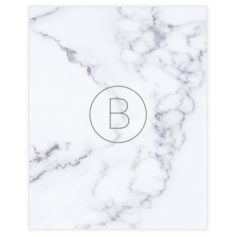 White Marble • Monogram • Modern • Wall Art Decor • Free Printable - Printjoy